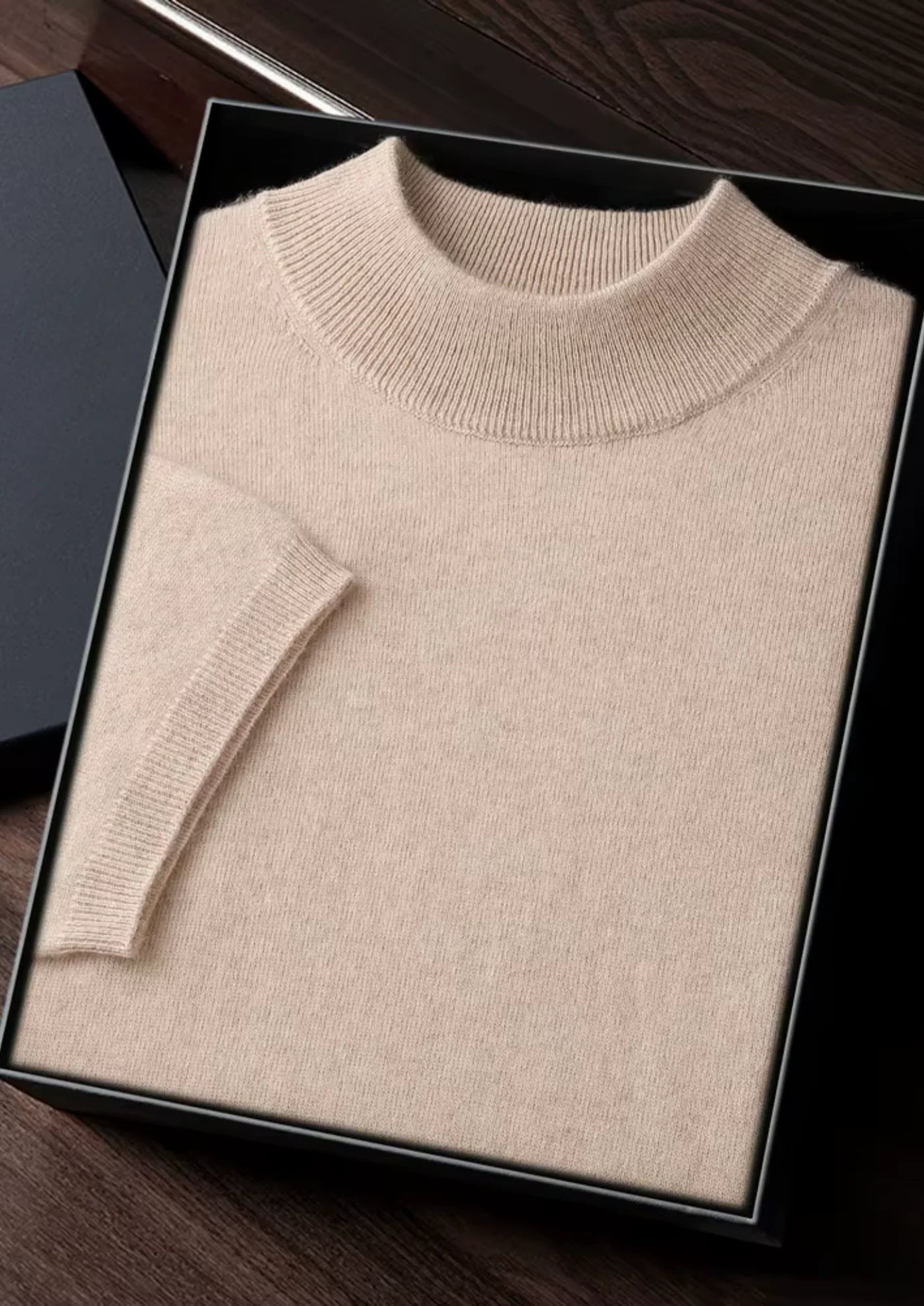 Veroux Mode | Men’s Premium Cashmere Mock Neck T-Shirt