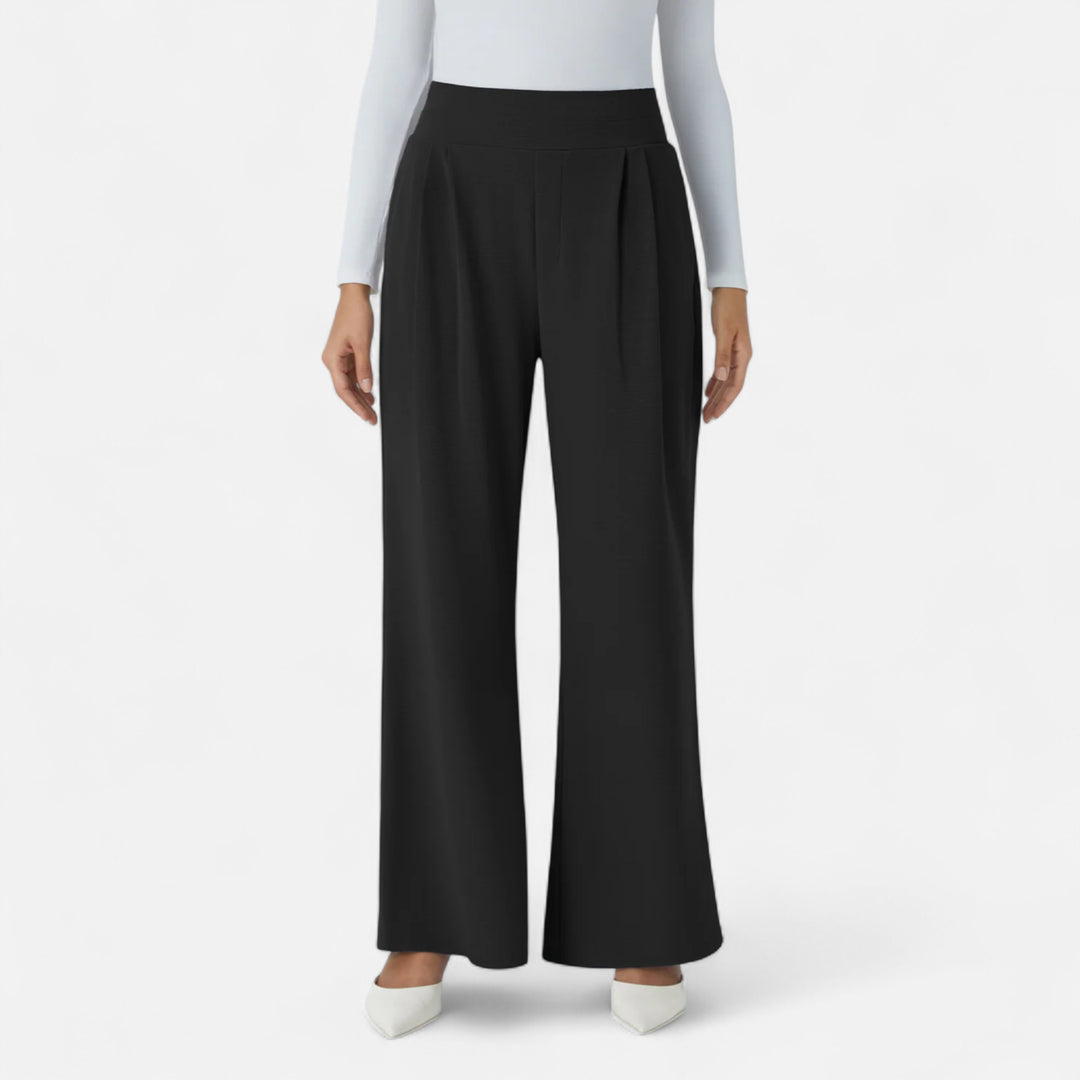Veroux Mode | Women’s High-Waisted Pleated Trousers – Office Elegance, Effortless Flow