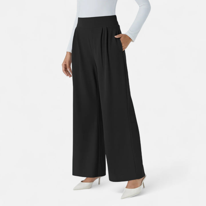 Veroux Mode | Women’s High-Waisted Pleated Trousers – Office Elegance, Effortless Flow