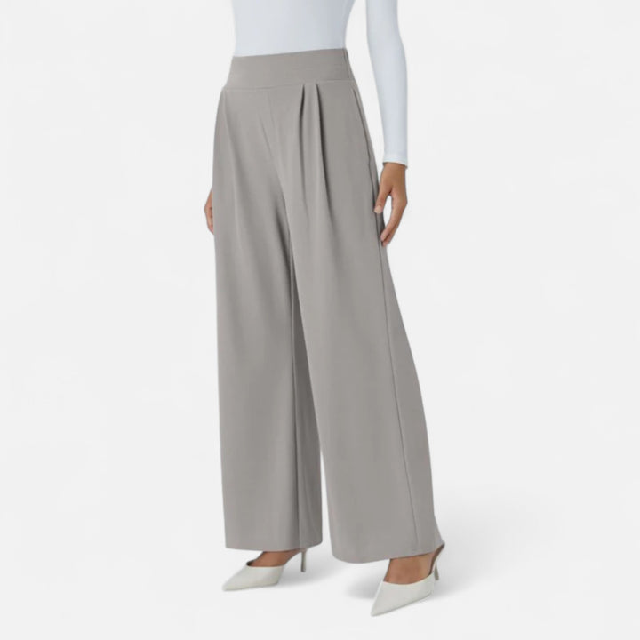 Veroux Mode | Women’s High-Waisted Pleated Trousers – Office Elegance, Effortless Flow