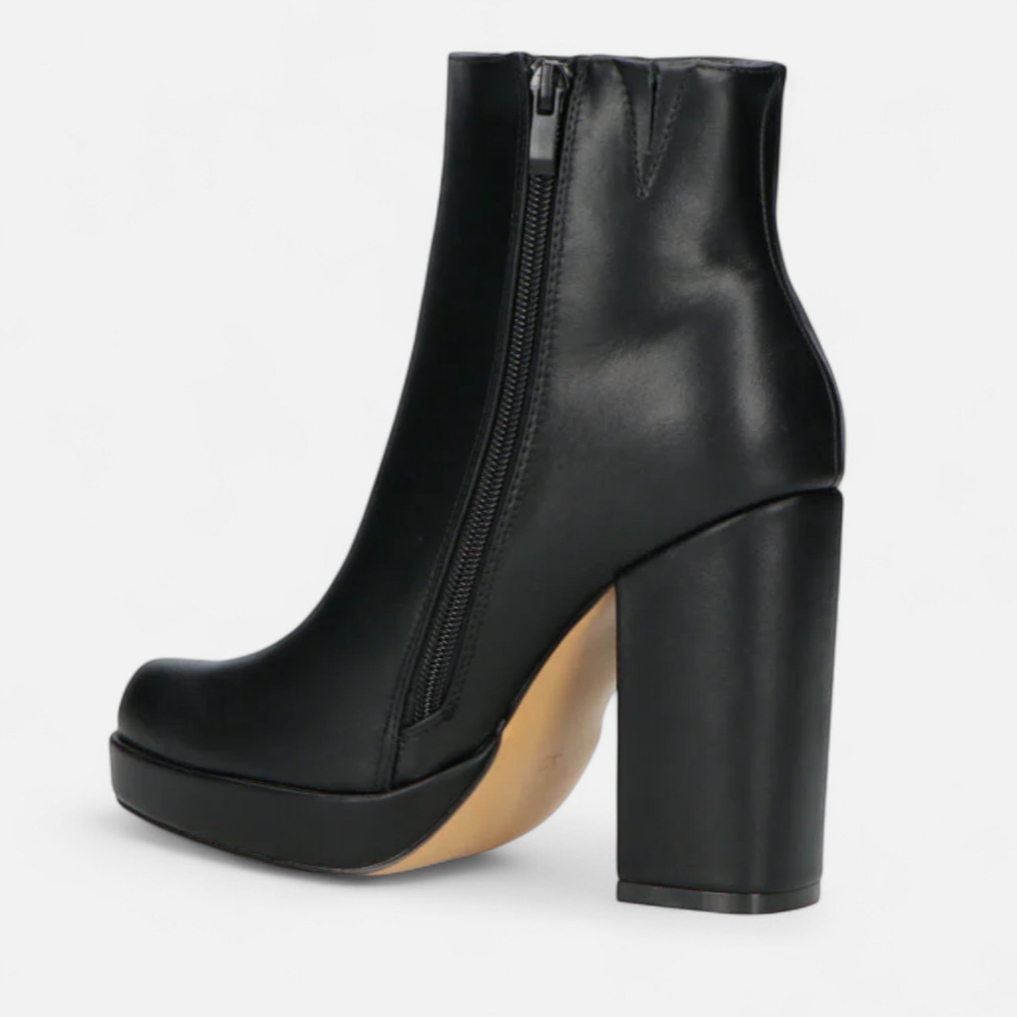 Veroux Mode | Women’s Black Ankle Boots – Sculpted Heel, Sleek Side-Zip Elegance