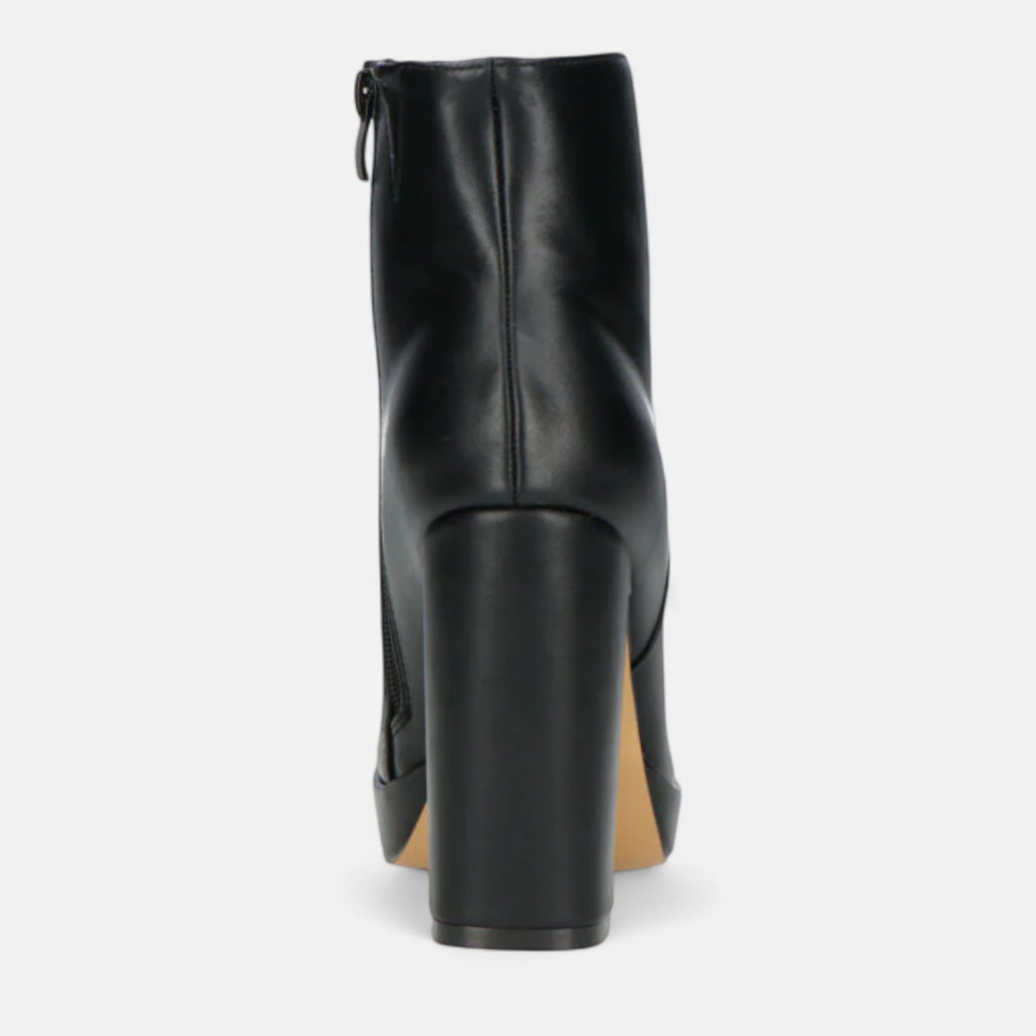 Veroux Mode | Women’s Black Ankle Boots – Sculpted Heel, Sleek Side-Zip Elegance