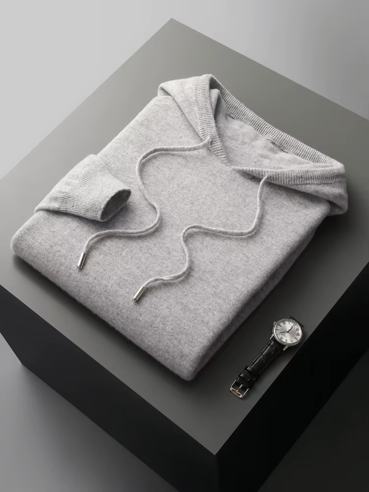 Veroux Mode | Men’s Pure Extra-Fine Merino Wool Leisure Hoodie