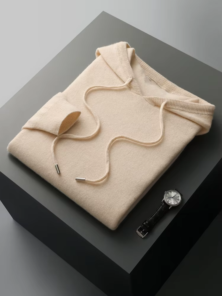 Veroux Mode | Men’s Pure Extra-Fine Merino Wool Leisure Hoodie