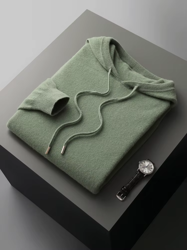 Veroux Mode | Men’s Pure Extra-Fine Merino Wool Leisure Hoodie
