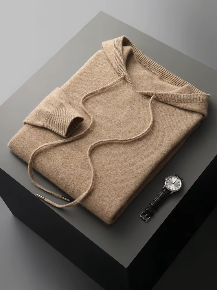 Veroux Mode | Men’s Pure Extra-Fine Merino Wool Leisure Hoodie