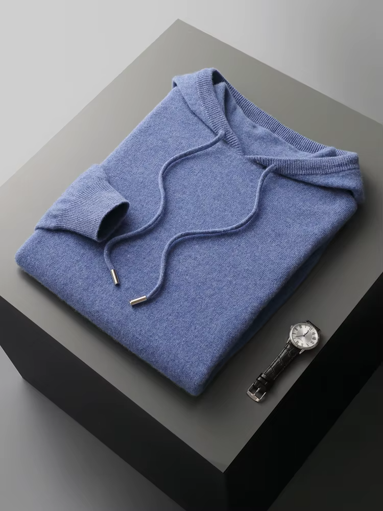 Veroux Mode | Men’s Pure Extra-Fine Merino Wool Leisure Hoodie