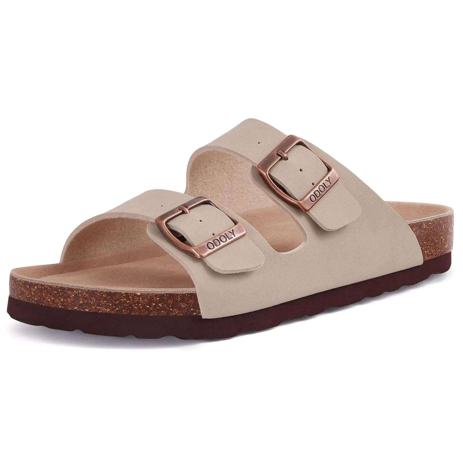 Suede Cork Flat Sandals