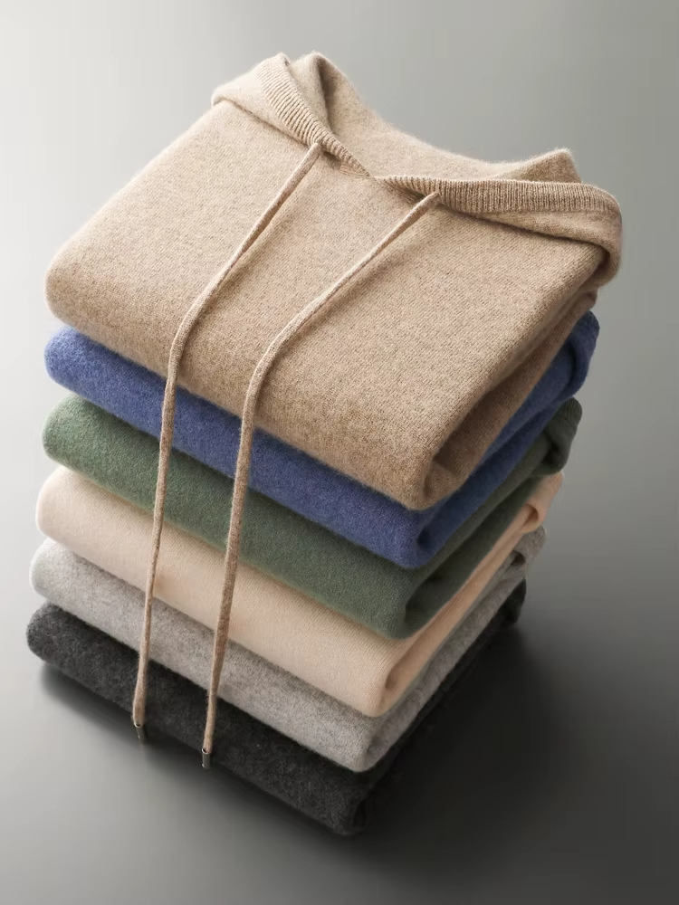 Veroux Mode | Men’s Pure Extra-Fine Merino Wool Leisure Hoodie