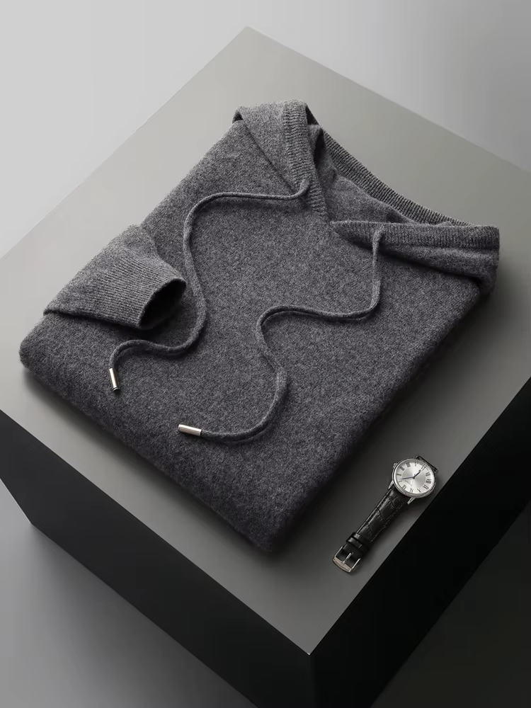 Veroux Mode | Men’s Pure Extra-Fine Merino Wool Leisure Hoodie