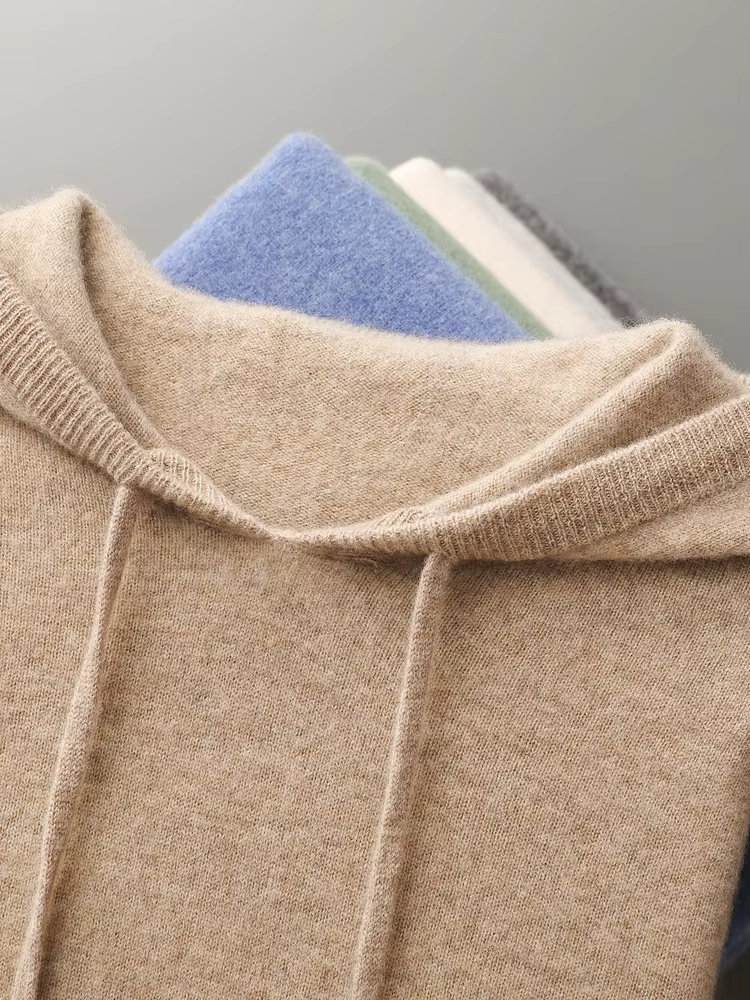 Veroux Mode | Men’s Pure Extra-Fine Merino Wool Leisure Hoodie