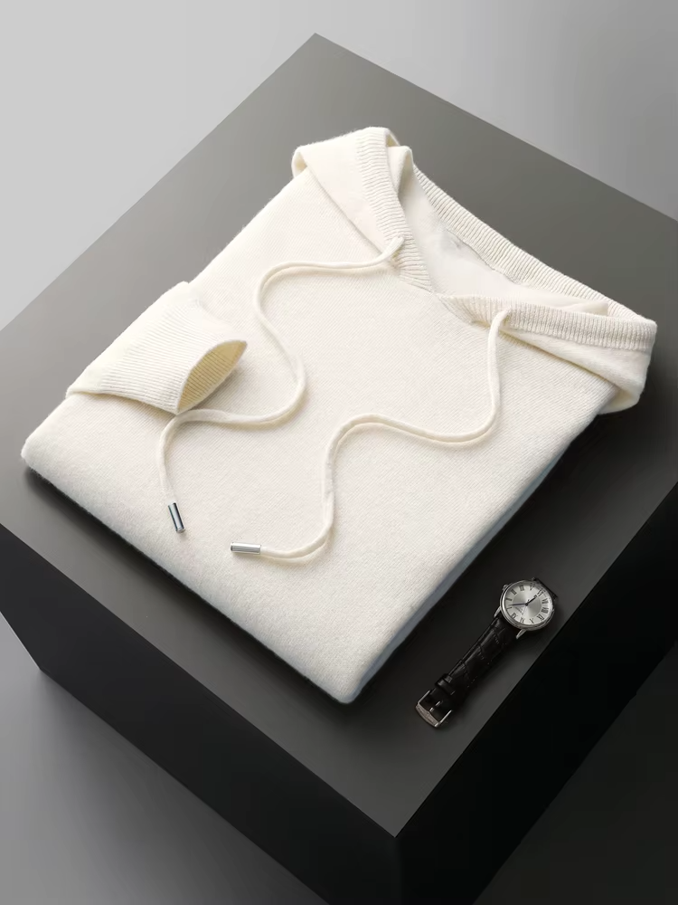 Veroux Mode | Men’s Pure Extra-Fine Merino Wool Leisure Hoodie