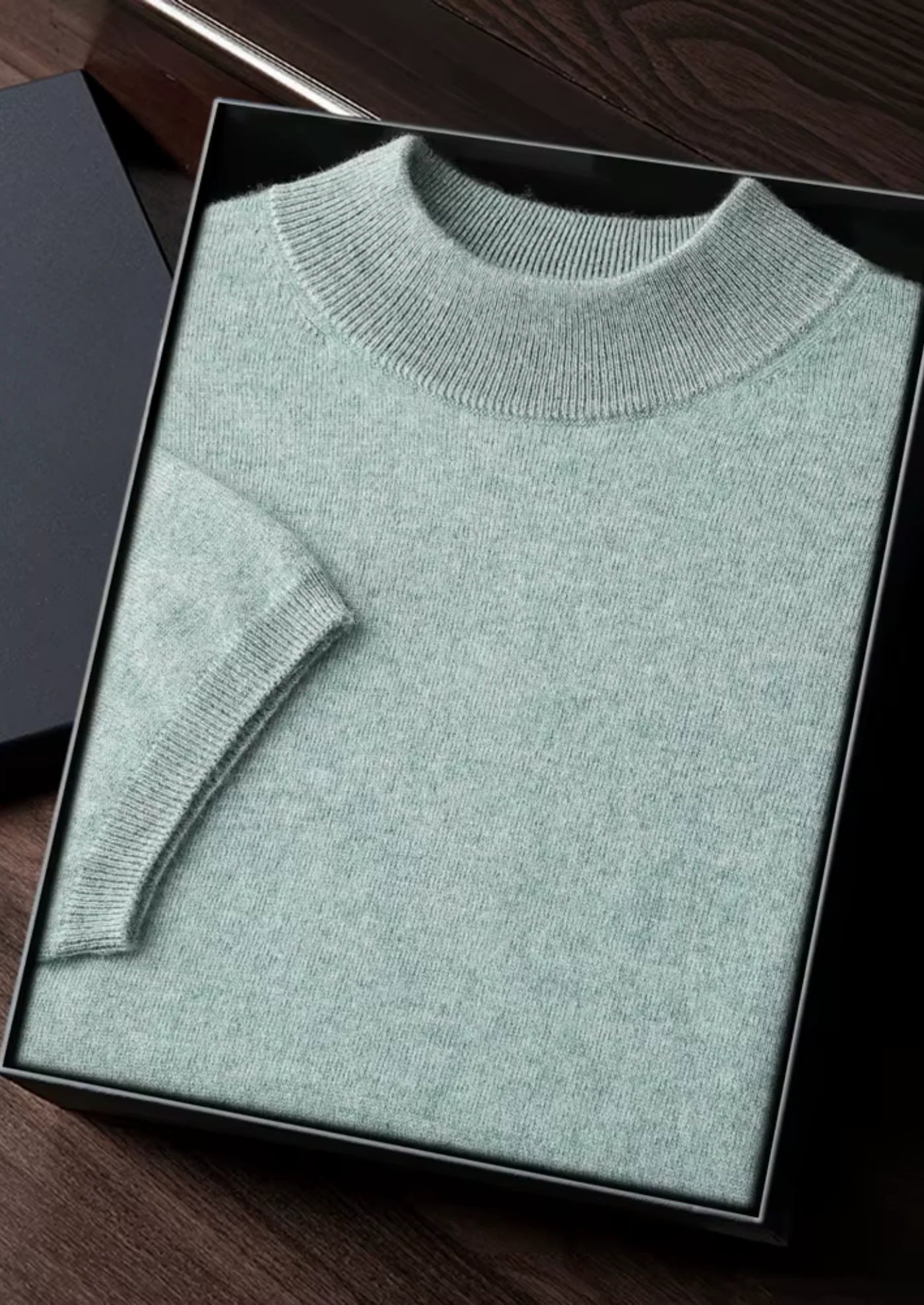 Veroux Mode | Men’s Premium Cashmere Mock Neck T-Shirt