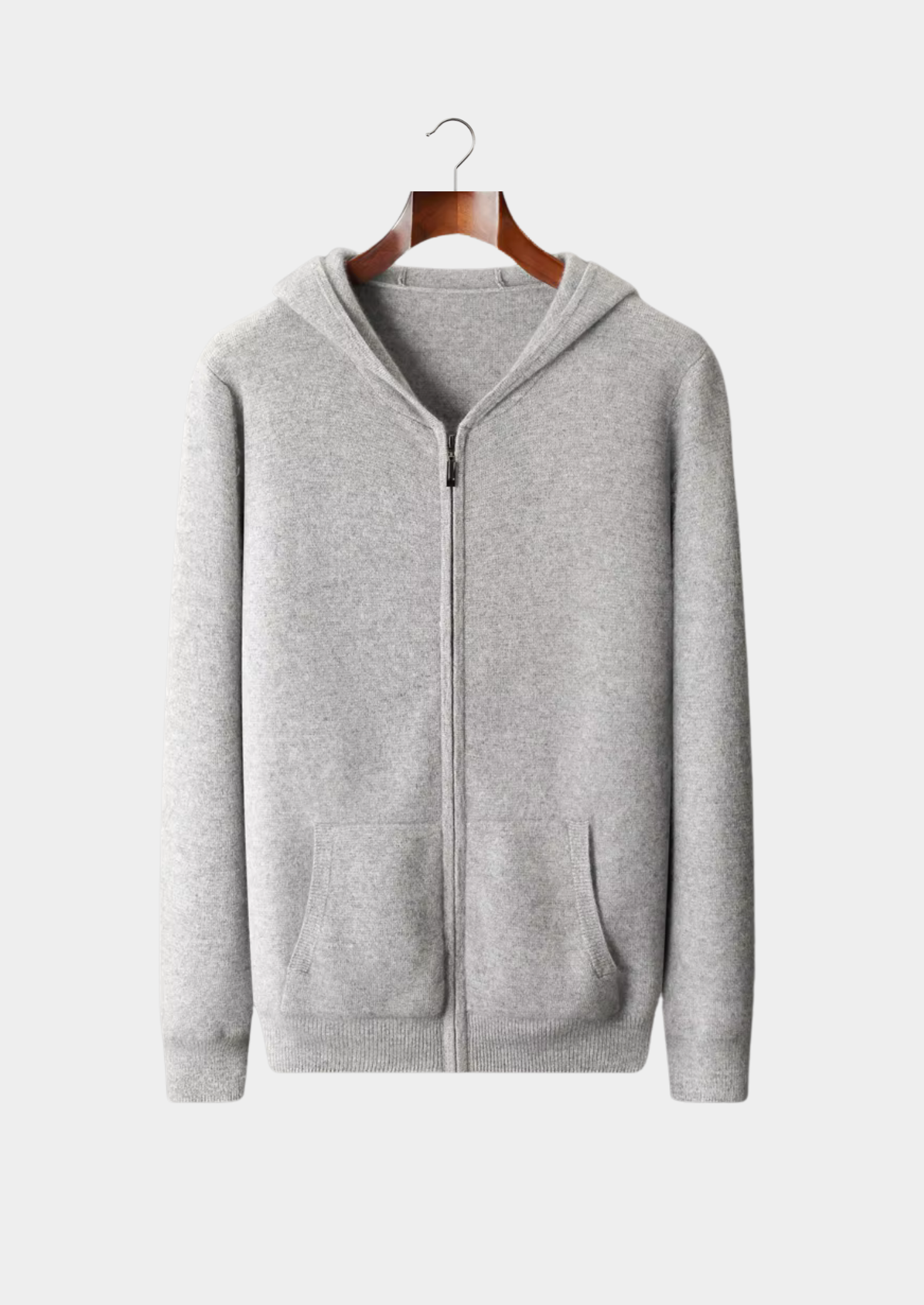 Veroux Mode | Men’s Pure Extra-Fine Merino Wool Zipper Hoodie