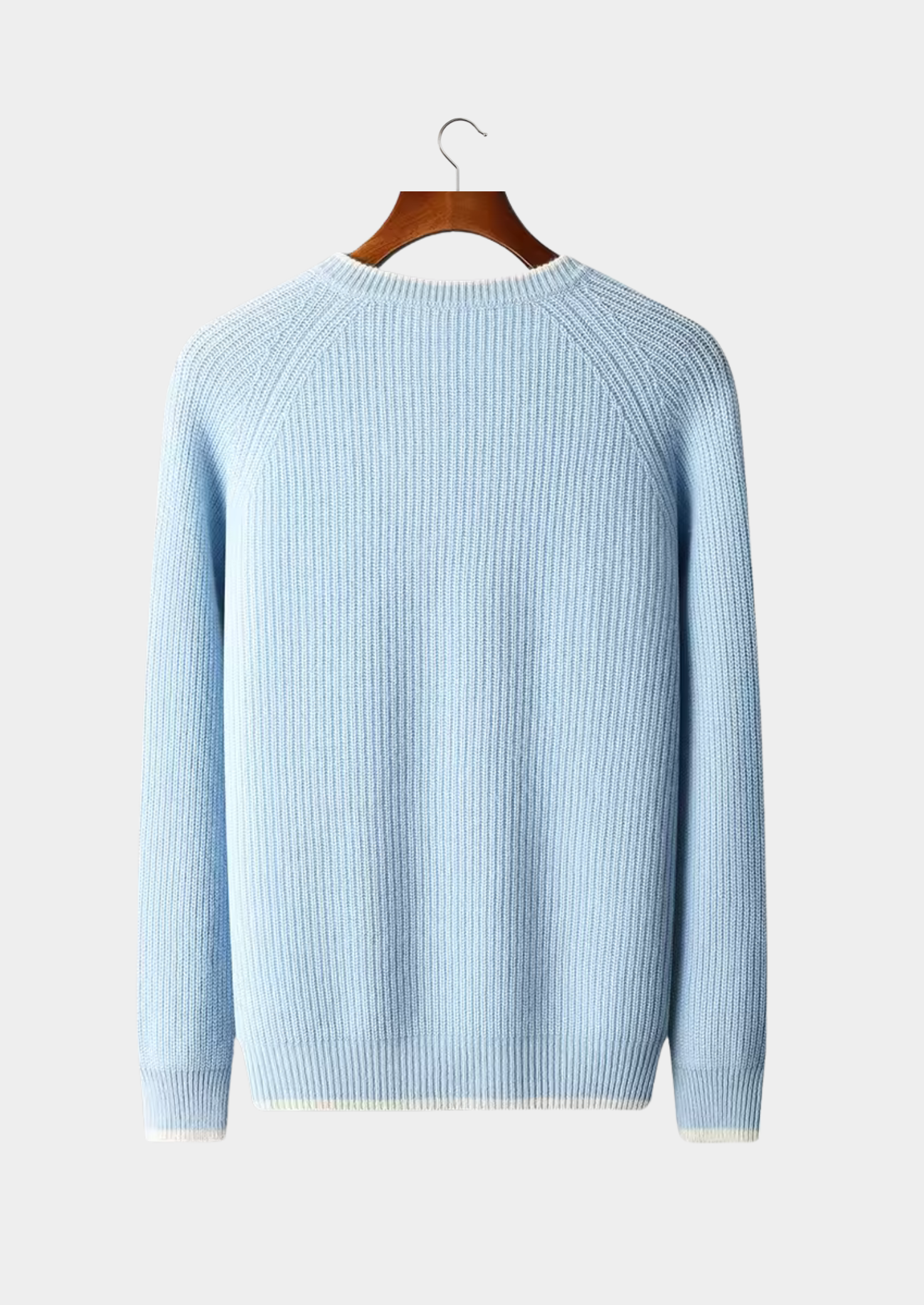 Veroux Mode | Men’s Pure Extra-Fine Merino Wool Two Tone Crewneck