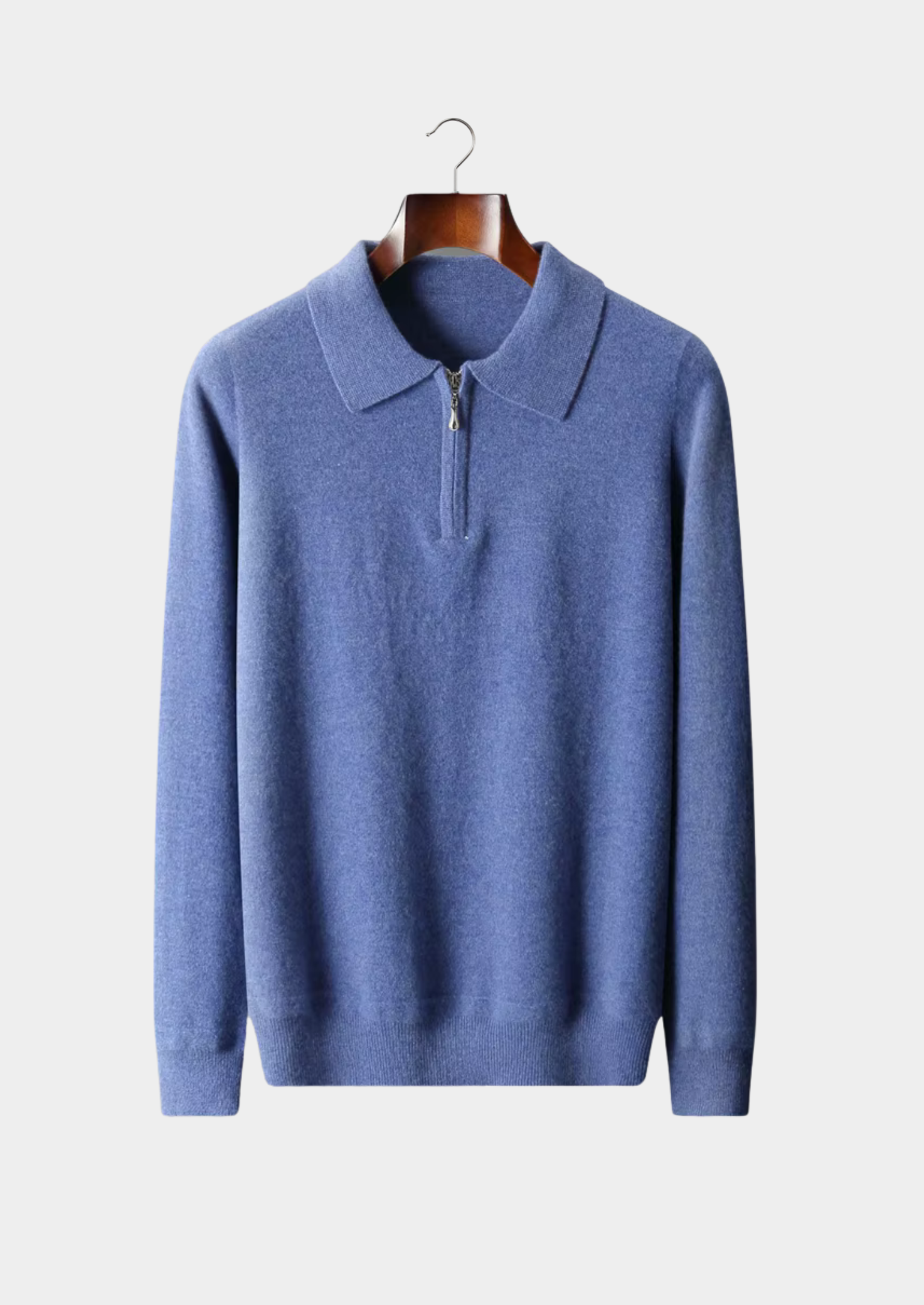 Veroux Mode | Men’s Pure Extra-Fine Merino Wool Half Zip Polo