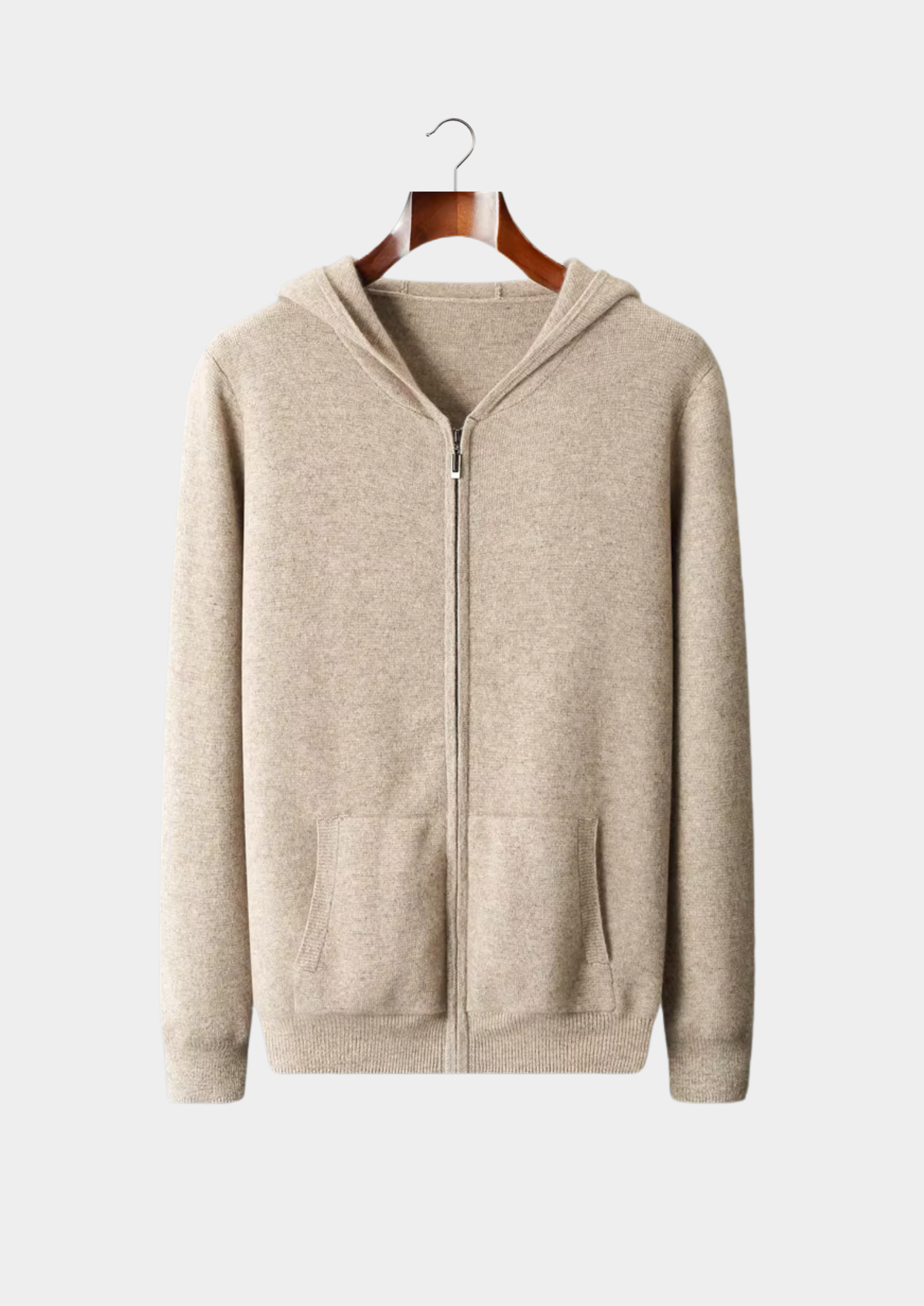 Veroux Mode | Men’s Pure Extra-Fine Merino Wool Zipper Hoodie