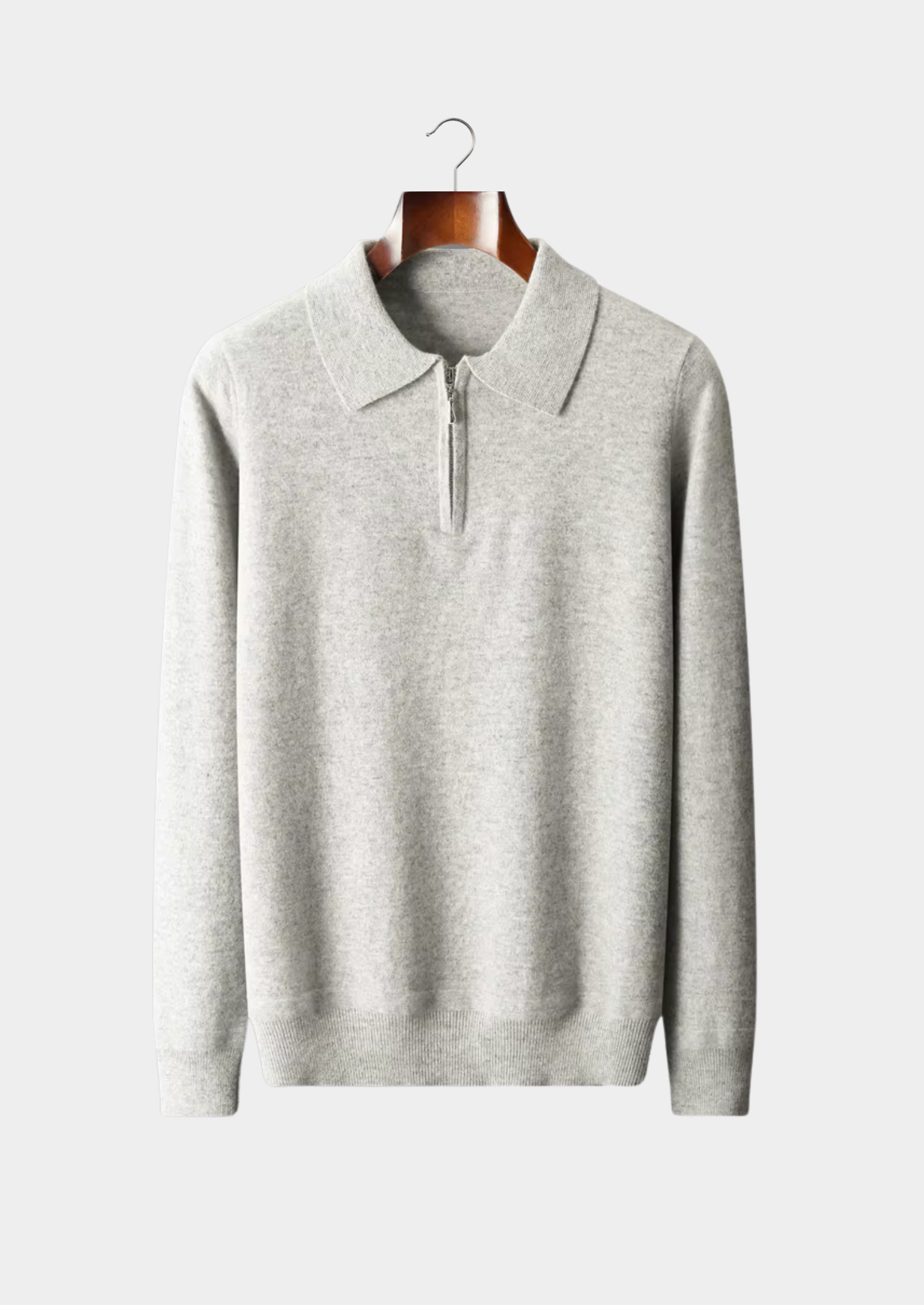 Veroux Mode | Men’s Pure Extra-Fine Merino Wool Half Zip Polo