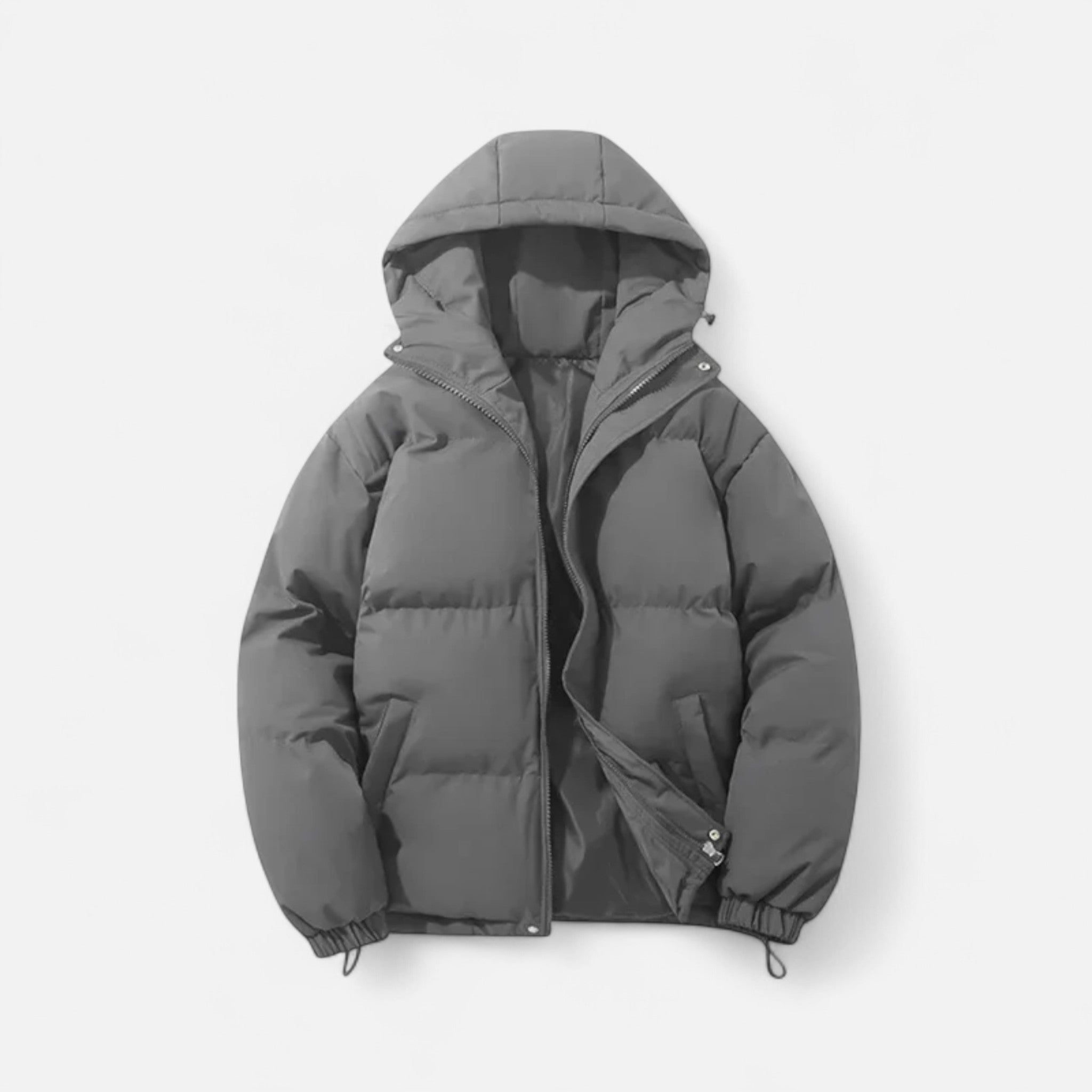 Veroux Mode | Men’s Puffer Jacket – Hooded Cotton Winter Elegance