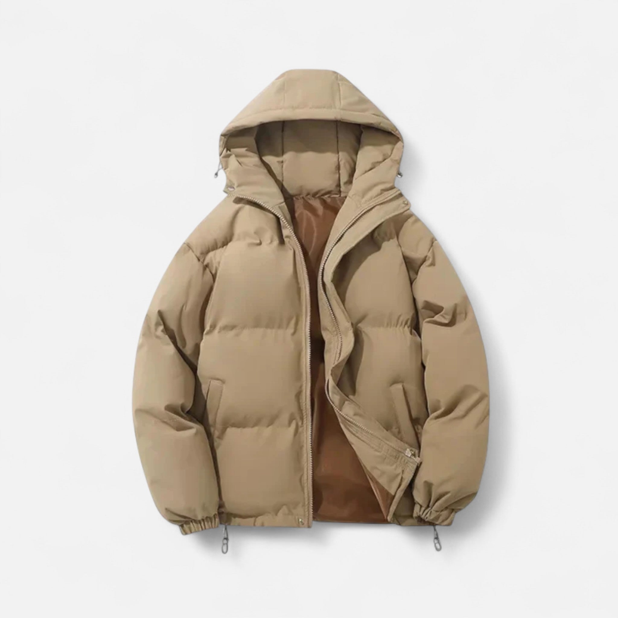 Veroux Mode | Men’s Puffer Jacket – Hooded Cotton Winter Elegance