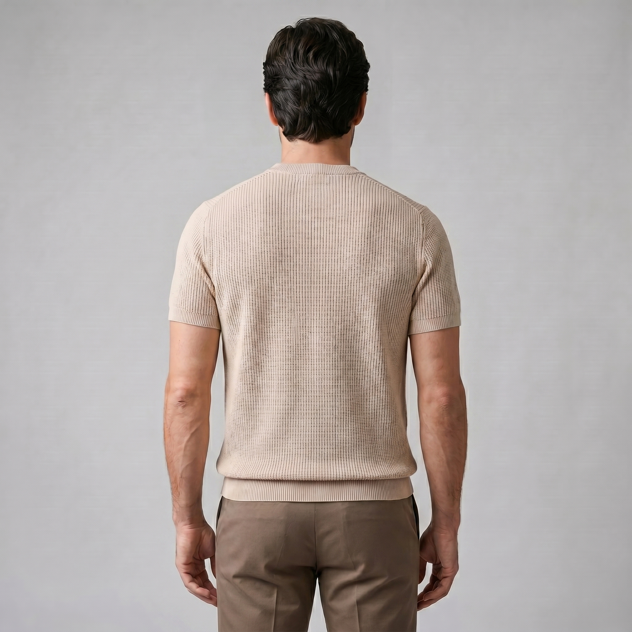Men's Ribbed Knit Crew Neck
