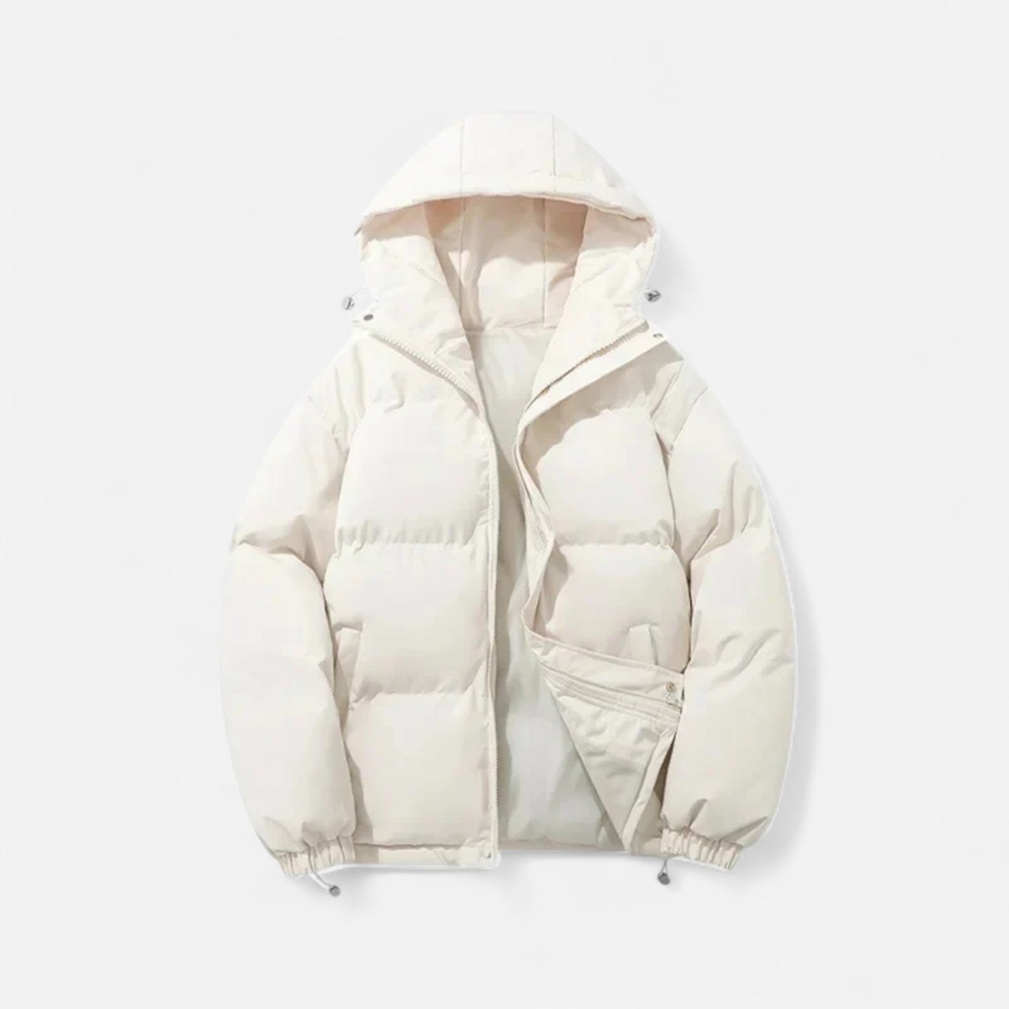 Veroux Mode | Men’s Puffer Jacket – Hooded Cotton Winter Elegance